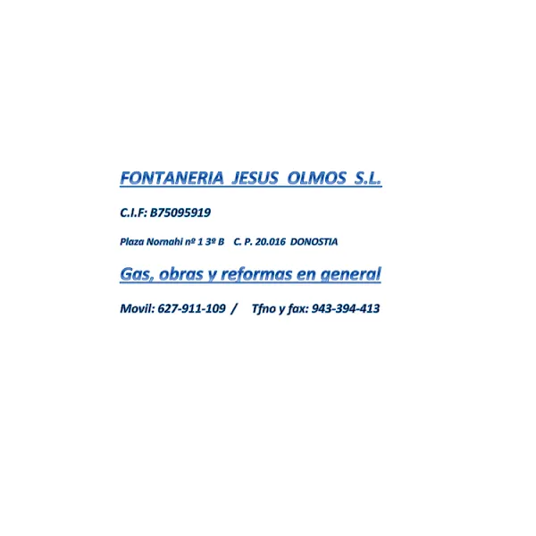 Fontanería Jesús Olmos en Pasaia